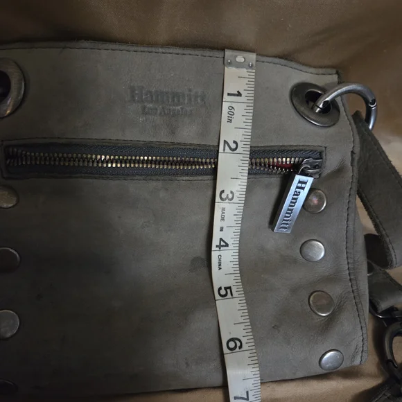 Hammitt Charcoal Leather Unisex Messenger Bag - Picture 10 of 13